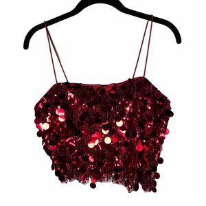 NWT THIRTY / THIRTY Bubble Sequined Sleeveless Spaghetti Blouse Size M
